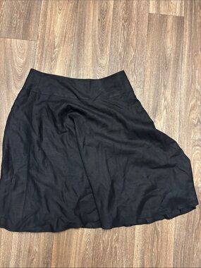 Chaps Black Linen Circle Skirt